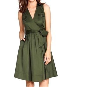 Army Green WHBM wrap dress • size 0